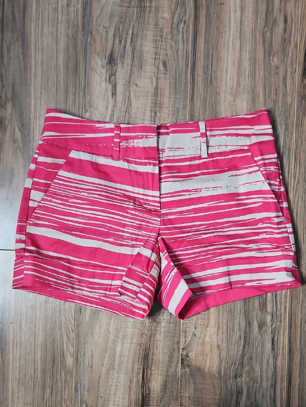 💕7th Ave New York & Company Women’s Pink Striped Casual Shorts 4